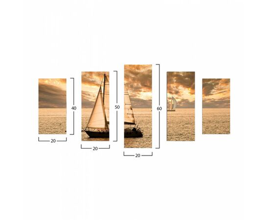 ΠΙΝΑΚΑΣ ΠΕΝΤΑΠΤΥΧΟ MDF SUNSET SAILING HM7206.01 100X0,3X60 εκ. - ΠΙΝΑΚΕΣ στο Milonadakis.gr