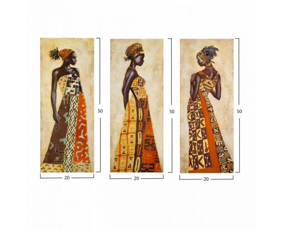 ΠΙΝΑΚΑΣ ΤΡΙΠΤΥΧΟ MDF AFRICAN STYLE WOMEN HM7204.03 60X0,3X50 εκ. - ΠΙΝΑΚΕΣ στο Milonadakis.gr