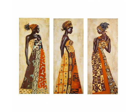 ΠΙΝΑΚΑΣ ΤΡΙΠΤΥΧΟ MDF AFRICAN STYLE WOMEN HM7204.03 60X0,3X50 εκ. - ΠΙΝΑΚΕΣ στο Milonadakis.gr
