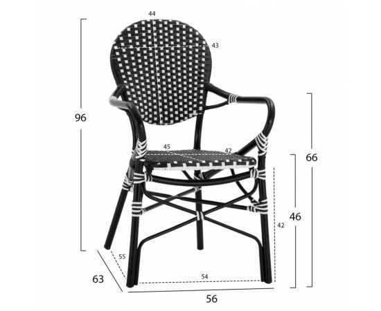 ΠΟΛΥΘΡΟΝΑ ΑΛΟΥΜΙΝΙΟΥ BAMBOO LOOK ΜΕ ΜΑΥΡΟ ΛΕΥΚΟ WICKER HM5793.02 56X63X96Y εκ. - ΚΑΡΕΚΛΕΣ - ΠΟΛΥΘΡΟΝΕΣ στο Milonadakis.gr
