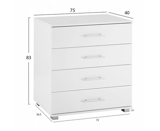 ΣΥΡΤΑΡΙΕΡΑ ΜΕΛΑΜΙΝΗΣ BRIANA HM2204.05 ME 4 ΣΥΡΤΑΡΙΑ ΛΕΥΚΗ 75x40x83Y εκ. - ΣΥΡΤΑΡΙΕΡΕΣ - ΤΟΥΑΛΕΤΕΣ στο Milonadakis.gr