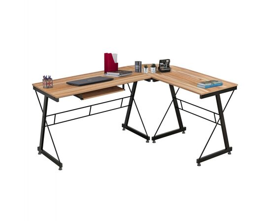 ΓΩΝΙΑΚΟ ΓΡΑΦΕΙΟ WALNUT ΕΠΙΦΑΝΕΙΑ ΜΕ ΜΕΤΑΛΛΙΚΟ ΣΚΕΛΕΤΟ HM2127.02 158Χ120Χ74εκ. - ΓΡΑΦΕΙΑ στο Milonadakis.gr