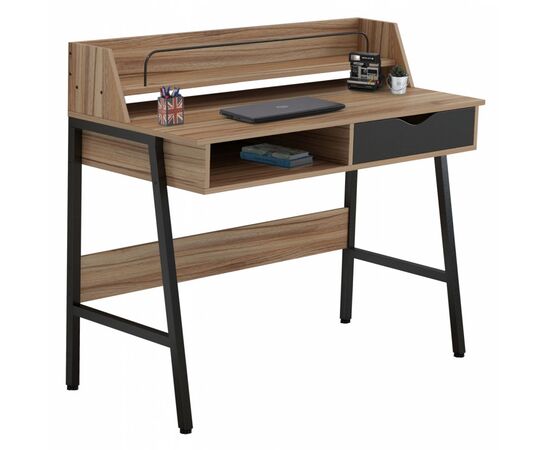 ΓΡΑΦΕΙΟ OLIVIER HM2129.02 ΜΕΛΑΜΙΝΗ ΣΕ ΚΑΡΥΔΙ-ΜΑΥΡΟ-ΜΑΥΡΟΣ ΜΕΤΑΛΛΙΚΟΣ ΣΚΕΛΕΤΟΣ 104x48x89Υεκ - ΓΡΑΦΕΙΑ στο Milonadakis.gr