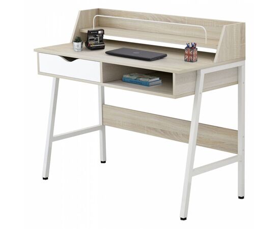 ΓΡΑΦΕΙΟ OLIVIER HM2129.01 ΜΕΛΑΜΙΝΗ ΣΕ SONAMA-ΛΕΥΚΟ-ΛΕΥΚΟΣ ΜΕΤΑΛΛΙΚΟΣ ΣΚΕΛΕΤΟΣ 104x48x89Υεκ - ΓΡΑΦΕΙΑ στο Milonadakis.gr