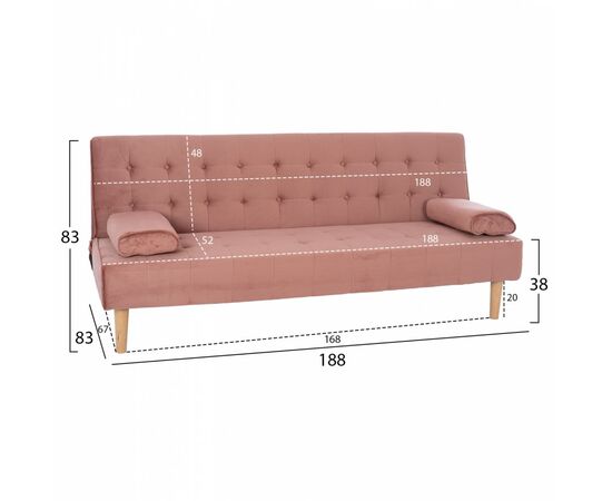 ΚΑΝΑΠΕΣ ΚΡΕΒΑΤΙ WANDA HM3149.12 ΜΕ ΒΕΛΟΥΔΟ ΣΑΠΙΟ ΜΗΛΟ 188X83X83Y εκ. - ΚΑΝΑΠΕΔΕΣ-ΣΑΛΟΝΙΑ στο Milonadakis.gr