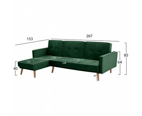 ΚΑΝΑΠΕΣ ΚΡΕΒΑΤΙ ΓΩΝΙΑ ΑΝΑΣΤΡΕΨΙΜΗ TALIA HM3153.03 ΒΕΛΟΥΔΟ ΚΥΠΑΡΙΣΣΙ 267x153x85 εκ. - ΚΑΝΑΠΕΔΕΣ-ΣΑΛΟΝΙΑ στο Milonadakis.gr