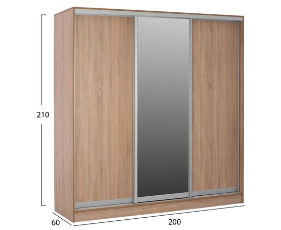 ΝΤΟΥΛΑΠΑ 3ΦΥΛΛΗ ΣΥΡΟΜΕΝΗ ΜΕ ΚΑΘΡΕΠΤΗ SONAMA OAK HM2435  200X60X210Υεκ - ΝΤΟΥΛΑΠΕΣ στο Milonadakis.gr