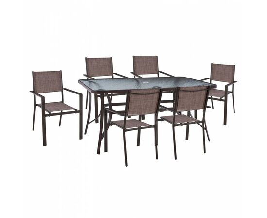 ΣΕΤ ΤΡΑΠΕΖΑΡΙΑ 7 ΤΜΧ ΤΡΑΠΕΖΙ BRUNO 150X90 & ΠΟΛΥΘΡΟΝΕΣ TEXTILINE ΚΑΦΕ HM11485 - ΣΕΤ ΤΡΑΠΕΖΑΡΙΕΣ στο Milonadakis.gr