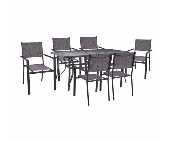ΣΕΤ ΤΡΑΠΕΖΑΡΙΑ 7ΤΜΧ ΤΡΑΠΕΖΙ BRUNO 150X90 ΜΕ ΠΟΛΥΘΡΟΝΕΣ TEXTILINE ΓΚΡΙ HM11468 - ΣΕΤ ΤΡΑΠΕΖΑΡΙΕΣ στο Milonadakis.gr