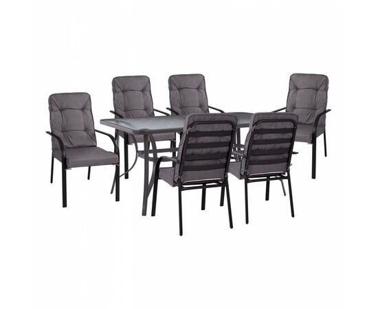 ΣΕΤ ΤΡΑΠΕΖΑΡΙΑ 7ΤΜΧ ΤΡΑΠΕΖΙ BRUNO 150X90 ΜΕ ΠΟΛΥΘΡΟΝΕΣ ENDIKA ΓΚΡΙ HM11475 - ΣΕΤ ΤΡΑΠΕΖΑΡΙΕΣ στο Milonadakis.gr