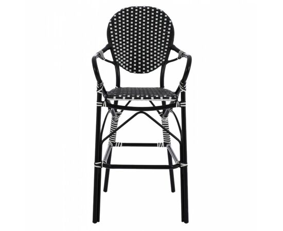 ΣΚΑΜΠΟ ΑΛΟΥΜΙΝΙΟΥ BAMBOO LOOK ΜΕ WICKER ΜΑΥΡΟ ΛΕΥΚΟ HM5794.02 56x60x126 εκ. - ΣΚΑΜΠΩ στο Milonadakis.gr