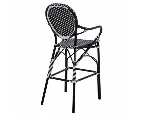 ΣΚΑΜΠΟ ΑΛΟΥΜΙΝΙΟΥ BAMBOO LOOK ΜΕ WICKER ΜΑΥΡΟ ΛΕΥΚΟ HM5794.02 56x60x126 εκ. - ΣΚΑΜΠΩ στο Milonadakis.gr
