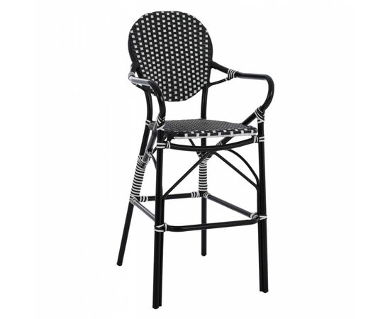 ΣΚΑΜΠΟ ΑΛΟΥΜΙΝΙΟΥ BAMBOO LOOK ΜΕ WICKER ΜΑΥΡΟ ΛΕΥΚΟ HM5794.02 56x60x126 εκ. - ΣΚΑΜΠΩ στο Milonadakis.gr