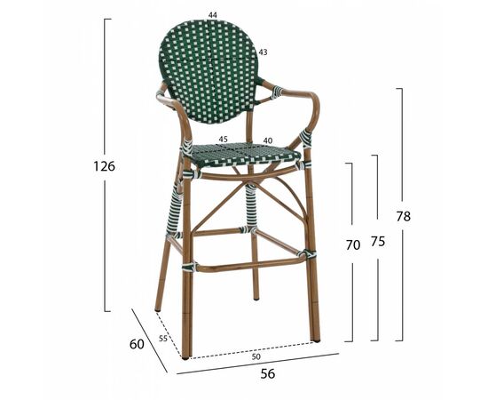 ΣΚΑΜΠΟ ΑΛΟΥΜΙΝΙΟΥ BAMBOO LOOK ΜΕ WICKER ΠΡΑΣΙΝΟ ΛΕΥΚΟ HM5794.01 56x60x126 εκ. - ΣΚΑΜΠΩ στο Milonadakis.gr