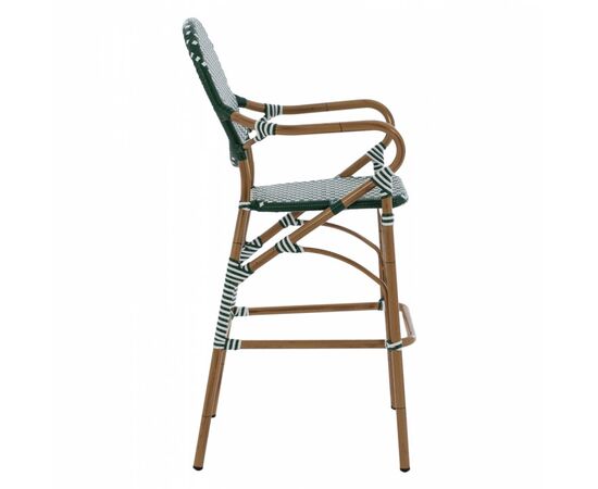 ΣΚΑΜΠΟ ΑΛΟΥΜΙΝΙΟΥ BAMBOO LOOK ΜΕ WICKER ΠΡΑΣΙΝΟ ΛΕΥΚΟ HM5794.01 56x60x126 εκ. - ΣΚΑΜΠΩ στο Milonadakis.gr