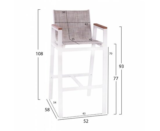 ΣΚΑΜΠΟ ΜΠΑΡ ΑΛΟΥΜΙΝΙΟΥ ΛΕΥΚΟ ΜΕ POLYWOOD 52 x 58 x 108 εκ. HM5790.01 - ΣΚΑΜΠΩ στο Milonadakis.gr