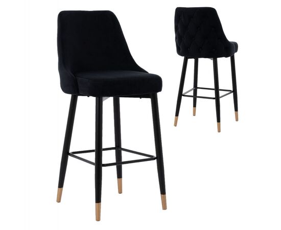 ΣΚΑΜΠΟ ΜΠΑΡ SERENITY HM8519.04 ΒΕΛΟΥΔΟ ΜΑΥΡΟ ΜΕ ΜΕΤΑΛΛΙΚΟ ΣΚΕΛΕΤΟ 53x48x110 εκ. - ΣΚΑΜΠΟ ΜΠΑΡ στο Milonadakis.gr