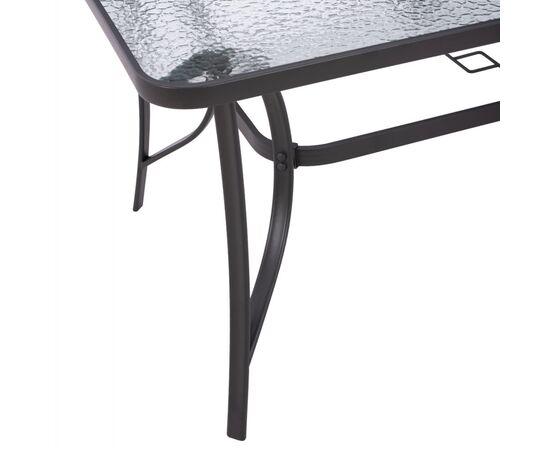 ΤΡΑΠΕΖΙ BRUNO 150X90Χ75Υεκ. ΜΕΤΑΛΛΙΚΟ ΟΡΘΟΓΩΝΙΟ ΓΚΡΙ ΜΕ ΤΡΥΠΑ ΟΜΠΡΕΛΑΣ Φ38  HM5145.11 - ΤΡΑΠΕΖΙΑ ΕΞ. ΧΩΡΟΥ στο Milonadakis.gr