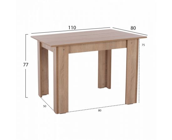 ΤΡΑΠΕΖΙ ΚΟΥΖΙΝΑΣ HM2428.01 KELVIN SONOMA OAK 110x80x77Υεκ. - ΤΡΑΠΕΖΙΑ ΚΟΥΖΙΝΑΣ στο Milonadakis.gr