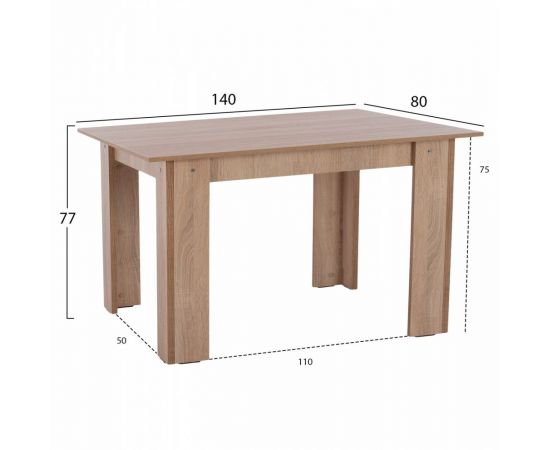 ΤΡΑΠΕΖΙ ΚΟΥΖΙΝΑΣ 140x80x77Υεκ. SONAMA OAK HM2429.01 - ΤΡΑΠΕΖΙΑ ΚΟΥΖΙΝΑΣ στο Milonadakis.gr