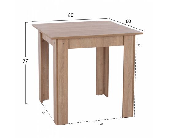 ΤΡΑΠΕΖΙ ΚΟΥΖΙΝΑΣ KELVIN HM2427.01, 80x80x77Υεκ., SONOMA OAK - ΤΡΑΠΕΖΙΑ ΚΟΥΖΙΝΑΣ στο Milonadakis.gr
