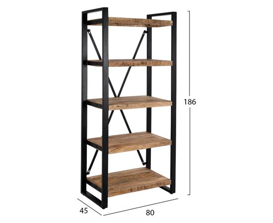 ΒΙΒΛΙΟΘΗΚΗ TURNER ΜΕΤΑΛΛΟ ΚΑΙ ΜΑΣΙΦ ΞΥΛΟ MANGO HM8188.11 80x45x186Υ εκ. - ΒΙΒΛΙΟΘΗΚΕΣ στο Milonadakis.gr