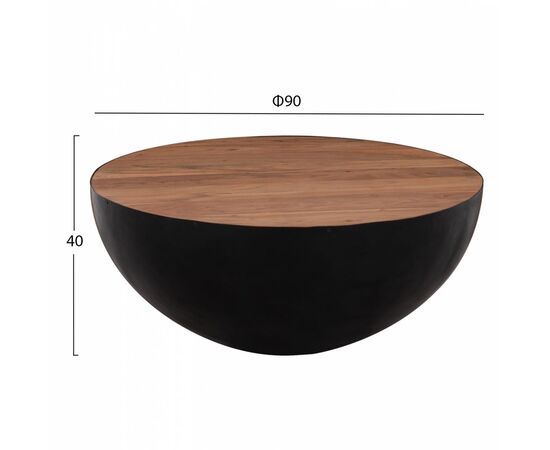 ΔΙΑΚΟΣΜΗΤΙΚΟ ΤΡΑΠΕΖΙ ΣΑΛΟΝΙΟΥ BOWL Φ90X40Yεκ. ΜΑΥΡΟ ΜΕ ΞΥΛΟ ΑΚΑΚΙΑΣ HM8717.01 - ΤΡΑΠΕΖΑΚΙΑ ΣΑΛΟΝΙΟΥ στο Milonadakis.gr