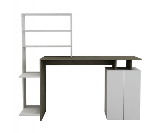 ΓΡΑΦΕΙΟ ΜΕ ΒΙΒΛΙΟΘΗΚΗ ROCHELL ΜΕΛΑΜΙΝΗ OLIVE GREY ΛΕΥΚΟ 146,3x55x128,8Υεκ.HM8886.11 - ΓΡΑΦΕΙΑ στο Milonadakis.gr