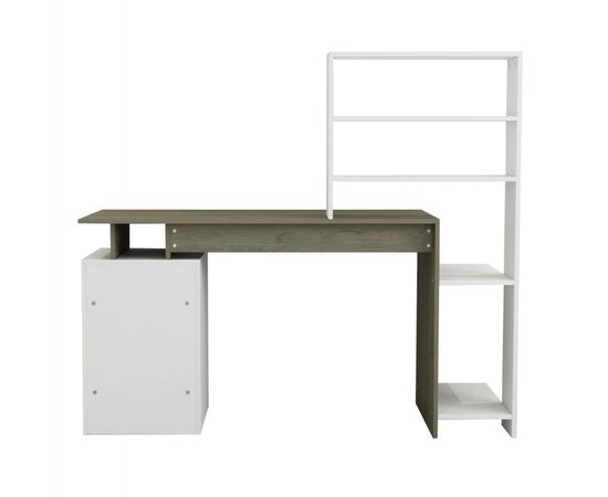 ΓΡΑΦΕΙΟ ΜΕ ΒΙΒΛΙΟΘΗΚΗ ROCHELL ΜΕΛΑΜΙΝΗ OLIVE GREY ΛΕΥΚΟ 146,3x55x128,8Υεκ.HM8886.11 - ΓΡΑΦΕΙΑ στο Milonadakis.gr