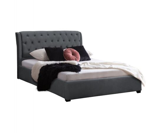 ΚΡΕΒΑΤΙ ODALYS 150X200 ΒΕΛΟΥΔΟ ΥΦΑΣΜΑ ΓΚΡΙ HM549.11 164x223x100 εκ. - ΚΡΕΒΑΤΙΑ στο Milonadakis.gr