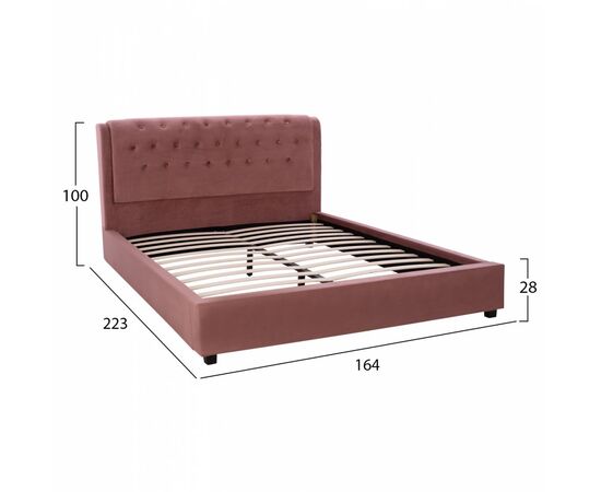 ΚΡΕΒΑΤΙ ODALYS 150X200 ΒΕΛΟΥΔΟ ΥΦΑΣΜΑ ΣΑΠΙΟ ΜΗΛΟ HM549.12 164x223x100 εκ. - ΚΡΕΒΑΤΙΑ στο Milonadakis.gr