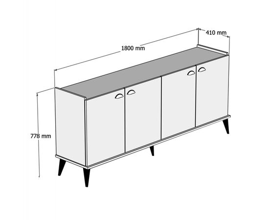 ΜΠΟΥΦΕΣ ΜΕΛΑΜΙΝΗΣ HM9045.01 NATURAL WOOD - ΜΑΥΡΟ ΜΑΡΜΑΡΟ 180x41x77,8Y εκ. - ΜΠΟΥΦΕΔΕΣ-ΚΟΝΣΟΛΕΣ στο Milonadakis.gr