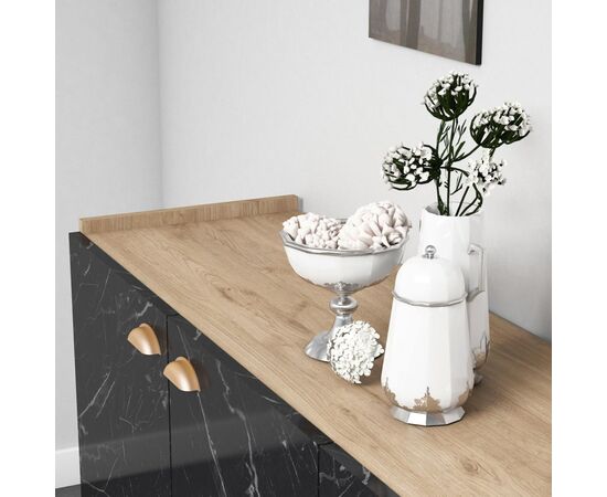 ΜΠΟΥΦΕΣ ΜΕΛΑΜΙΝΗΣ HM9045.01 NATURAL WOOD - ΜΑΥΡΟ ΜΑΡΜΑΡΟ 180x41x77,8Y εκ. - ΜΠΟΥΦΕΔΕΣ-ΚΟΝΣΟΛΕΣ στο Milonadakis.gr