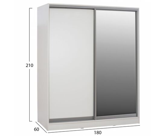 ΝΤΟΥΛΑΠΑ ADLER ΜΕΛΑΜΙΝΗΣ ΛΕΥΚΗ ΜΕ ΚΑΘΡΕΠΤΗ HM2437.03  180X60X210Υεκ. - ΝΤΟΥΛΑΠΕΣ στο Milonadakis.gr