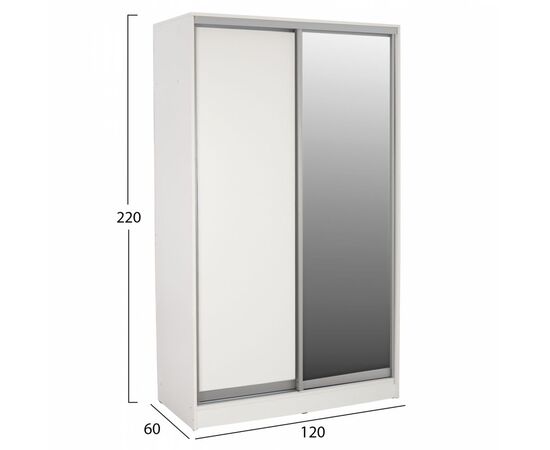 ΝΤΟΥΛΑΠΑ ΣΥΡΟΜΕΝΗ ADLER ΜΕΛΑΜΙΝΗΣ 120x60x220Yεκ. ΔΙΦΥΛΛΗ ΛΕΥΚΗ ΜΕ ΚΑΘΡΕΠΤΗ HM2460.03 - ΝΤΟΥΛΑΠΕΣ στο Milonadakis.gr