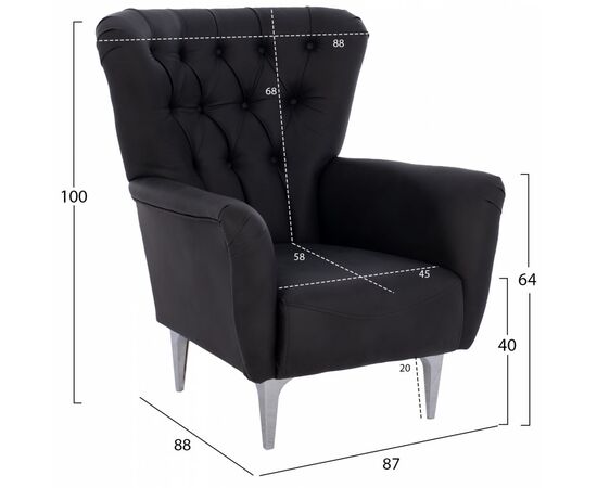 ΠΟΛΥΘΡΟΝΑ ΜΠΕΡΖΕΡΑ Τ. CHESTERFIELD ΣΕ ΧΡΩΜΑ ΜΑΥΡΟ HM9217.01 87x88x100 εκ. - ΚΑΡΕΚΛΕΣ - ΠΟΛΥΘΡΟΝΕΣ ΕΣ. στο Milonadakis.gr