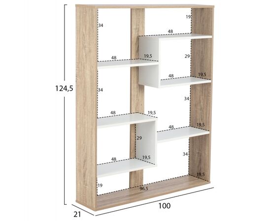 ΒΙΒΛΙΟΘΗΚΗ MARCELINE HM8772.01 100Χ21Χ124,5 ΛΕΥΚΟ - ΒΙΒΛΙΟΘΗΚΕΣ στο Milonadakis.gr
