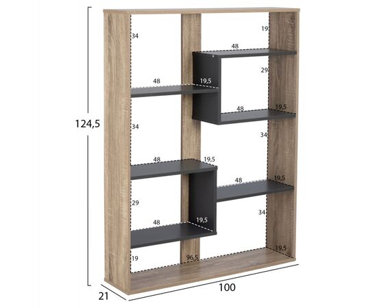 ΒΙΒΛΙΟΘΗΚΗ MARCELINE HM8772.02 100Χ21Χ124,5 ΓΚΡΙ - ΒΙΒΛΙΟΘΗΚΕΣ στο Milonadakis.gr