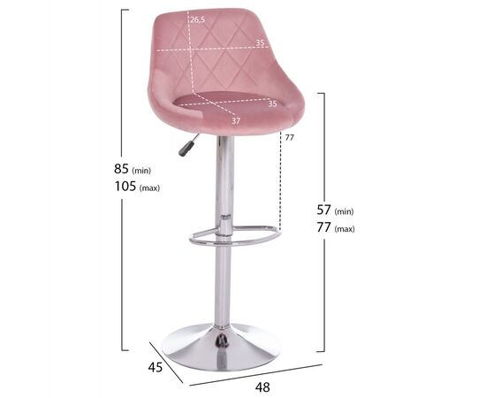 ΣΚΑΜΠΟ ΜΠΑΡ ROSE HM204.42 ΜΕ ΑΜΟΡΤΙΣΕΡ ΧΡΩΜΙΟΥ & ΣΑΠΙΟ ΜΗΛΟ ΒΕΛΟΥΔΟ 48x45x105Υεκ. - ΣΚΑΜΠΟ ΜΠΑΡ στο Milonadakis.gr