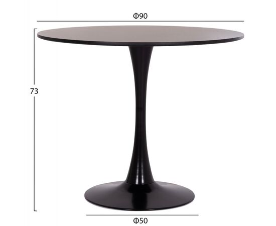 ΤΡΑΠΕΖΙ ΣΤΡΟΓΓΥΛΟ BROLIN HM18141.02 MDF TOP-ΒΑΣΗ ΜΕΤΑΛΛΙΚΗ--ΜΑΥΡΟ Φ90x73Υεκ - ΤΡΑΠΕΖΙΑ ΚΟΥΖΙΝΑΣ στο Milonadakis.gr
