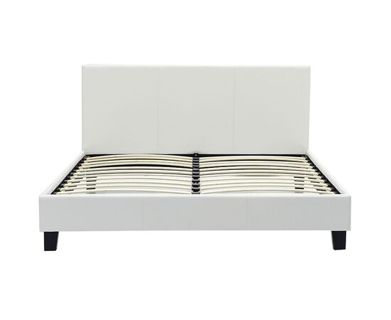 Κρεβάτι Nevil pakoworld 150x200 PU χρώμα λευκό ματ - ΚΡΕΒΑΤΙΑ στο Milonadakis.gr