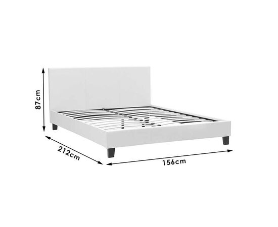 Κρεβάτι Nevil pakoworld 150x200 PU χρώμα λευκό ματ - ΚΡΕΒΑΤΙΑ στο Milonadakis.gr