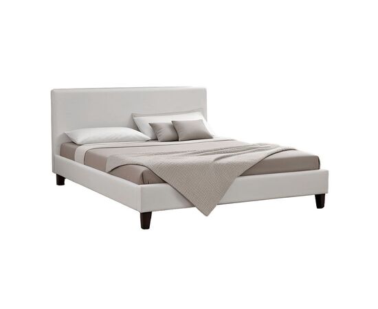 Κρεβάτι Nevil pakoworld 150x200 PU χρώμα λευκό ματ - ΚΡΕΒΑΤΙΑ στο Milonadakis.gr