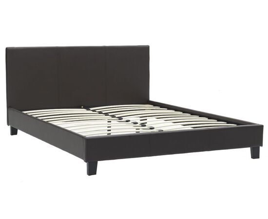 Κρεβάτι Nevil pakoworld διπλό 150x200 PU σκούρο καφέ ματ - ΚΡΕΒΑΤΙΑ στο Milonadakis.gr