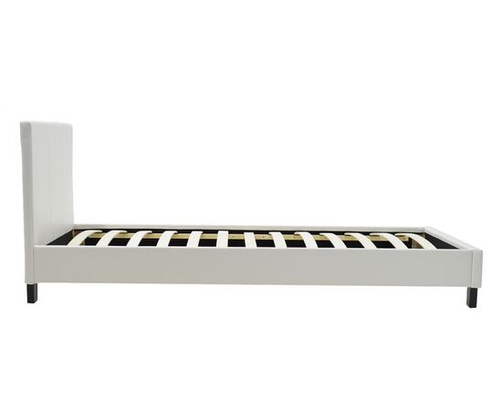 Κρεβάτι Nevil pakoworld 100x200 PU χρώμα λευκό ματ - ΚΡΕΒΑΤΙΑ στο Milonadakis.gr