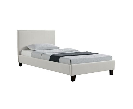 Κρεβάτι Nevil pakoworld 100x200 PU χρώμα λευκό ματ - ΚΡΕΒΑΤΙΑ στο Milonadakis.gr