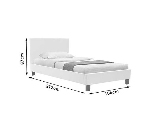 Κρεβάτι Nevil pakoworld 100x200 PU χρώμα μαύρο ματ - ΚΡΕΒΑΤΙΑ στο Milonadakis.gr