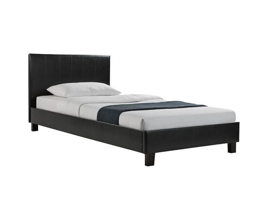 Κρεβάτι Nevil pakoworld 100x200 PU χρώμα μαύρο ματ - ΚΡΕΒΑΤΙΑ στο Milonadakis.gr