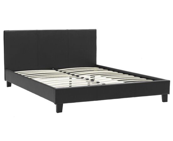 Κρεβάτι Nevil pakoworld 150x200 PU χρώμα μαύρο ματ - ΚΡΕΒΑΤΙΑ στο Milonadakis.gr