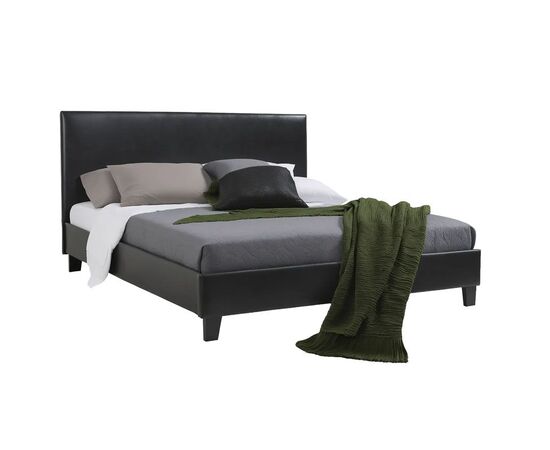 Κρεβάτι Nevil pakoworld 150x200 PU χρώμα μαύρο ματ - ΚΡΕΒΑΤΙΑ στο Milonadakis.gr
